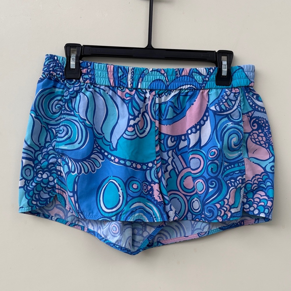 Lilly Pulitzer Blue and Pink Patterned Swim Shorts